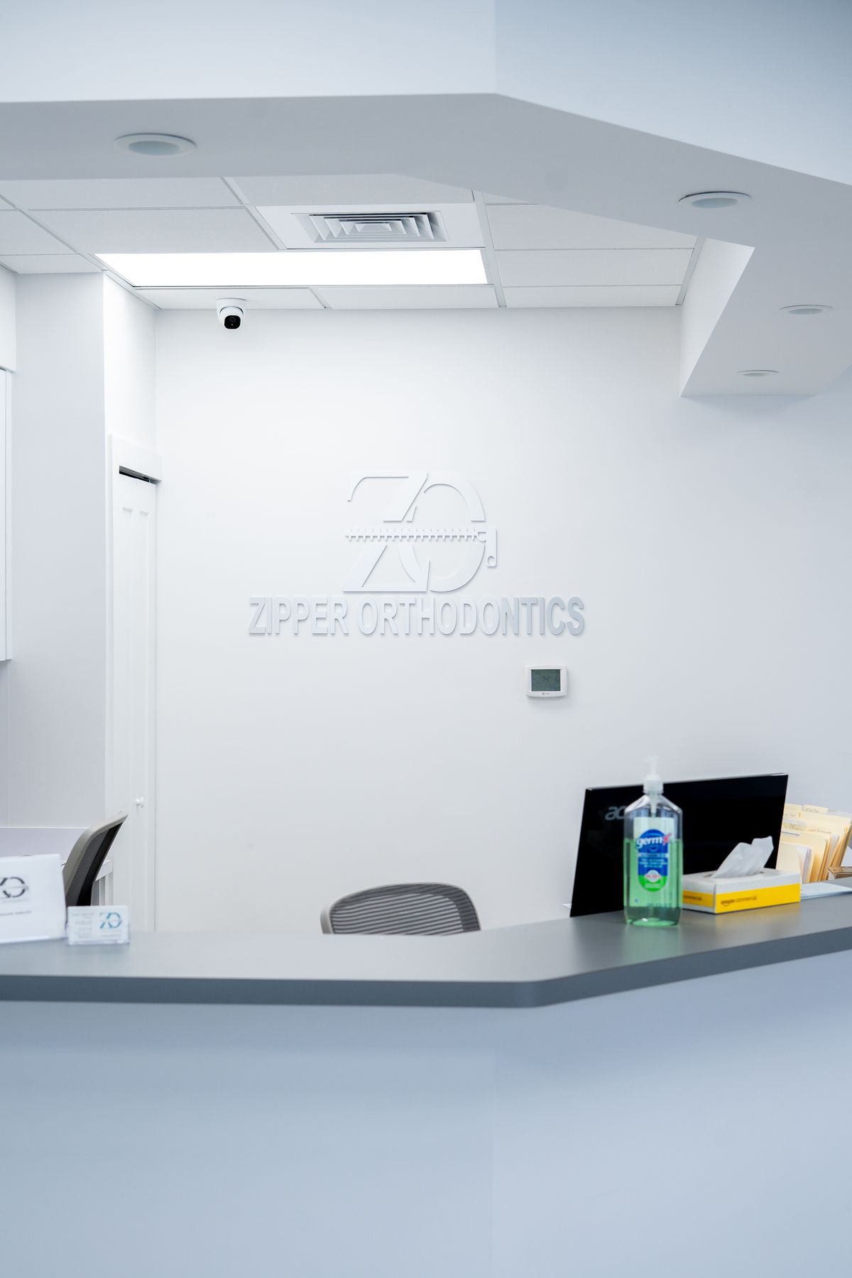 Front desk interior at Zipper Orthodontics